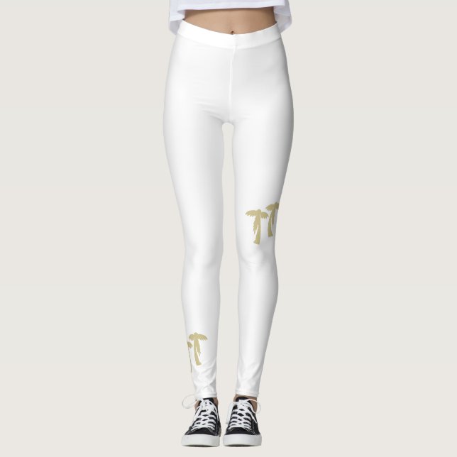 Leggings Palmeras de moda - Blanco (Anverso)