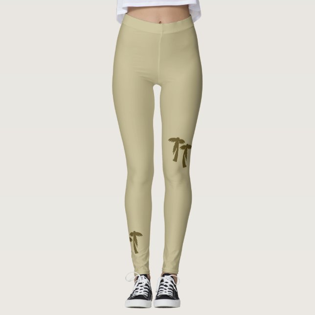 Leggings Palmeras de moda - Marrón (Anverso)