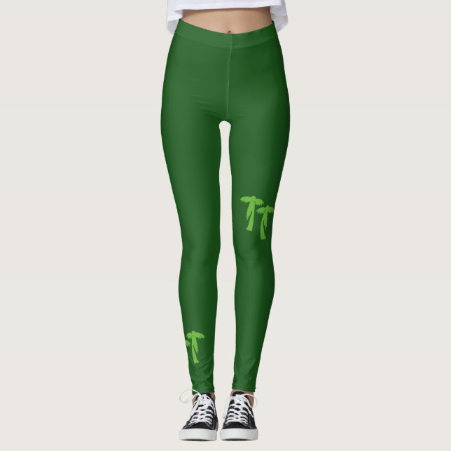Leggings Palmeras de moda - Verde (Anverso)