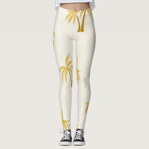 Leggings Palmeras de Oro: Textil Tropical.