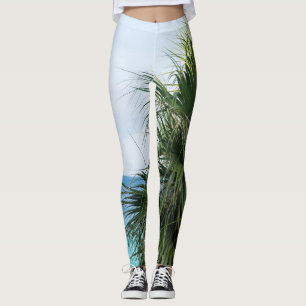 Leggings Palmeras de paraíso caribeño #1 #tropical #océano 