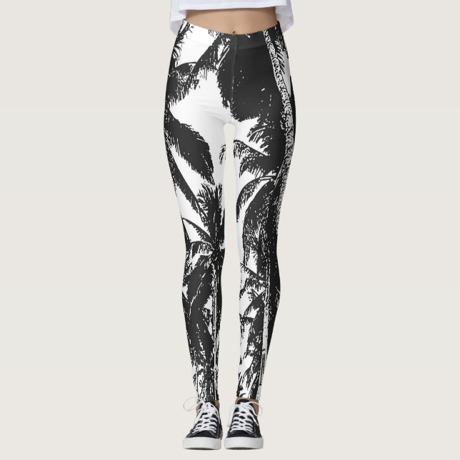 Leggings Palmeras en un diseño posterizado (Anverso)