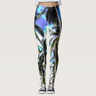 Leggings Palmeras en un diseño posterizado