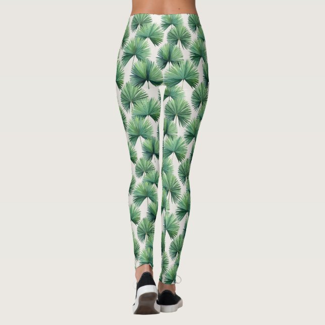 Leggings Palmetto Fan Palm Tree Sale Tropical Botánico (Reverso)
