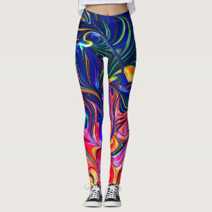 Leggings Palo de brillo trippy con girasol arco iris