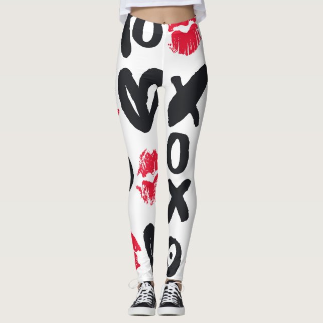 Leggings Palo de labios besa el corazón el fondo sin proble (Anverso)