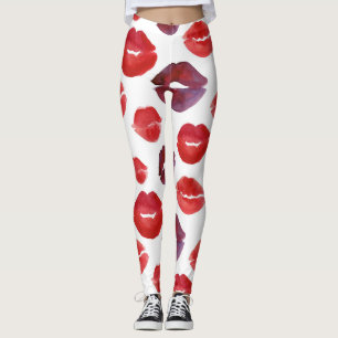 Leggings Palo de labios de San Valentín, Impresión sin manc