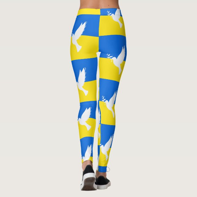 Leggings Paloma de paz - Bandera ucraniana - Paz para Ucran (Reverso)