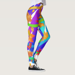 Leggings palos de hojas coloridos