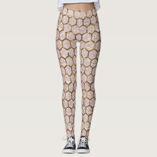 Leggings Panal metálico del hexágono de las lentejuelas d