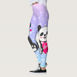 Leggings Panda de San Valentín enamorado