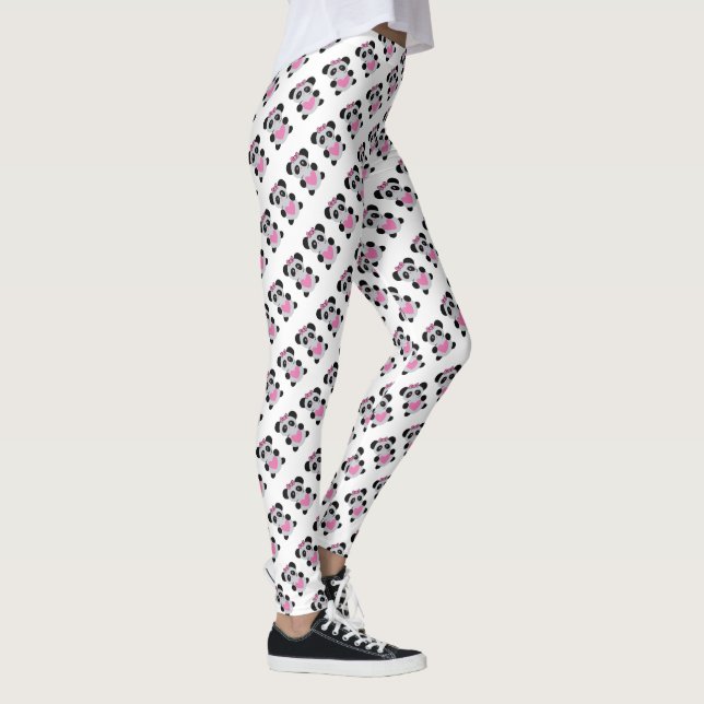 Leggings Pandas con corazones rosados (Derecha)