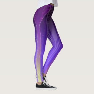 Leggings Panel de Ciencia Ficción Holográfica Amarillo y