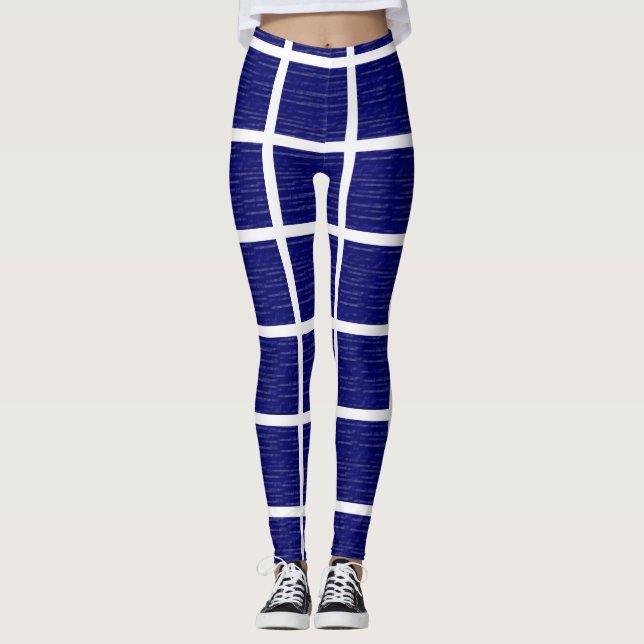 Leggings Panel de ventanas azul de la marina (Anverso)