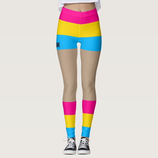 Leggings Pansexual Pride Falsas Cortas y Piernas (Anverso)