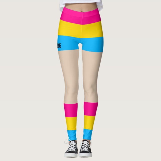 Leggings Pansexual Pride Falsas Cortas y Piernas (Anverso)