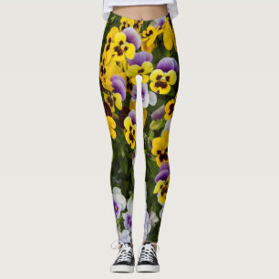 Leggings Pansias amarillas y violetas