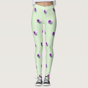Leggings Pansies tres flores patrón Leging