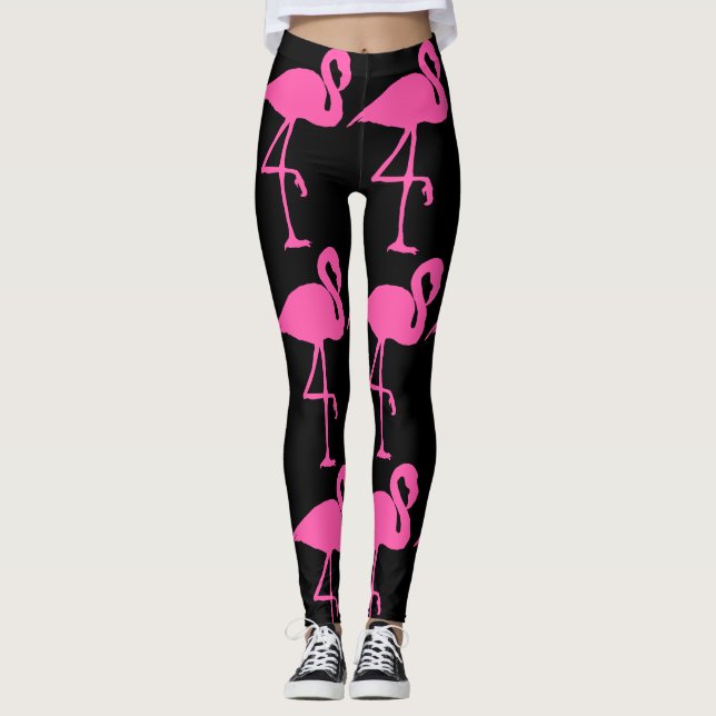LEGGINGS PANTALLAS DE YOGA DE FLAMINGO ROSA (Anverso)