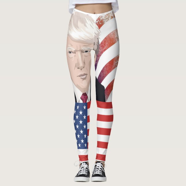 LEGGINGS PANTALLAS DE YOGA PATRIÓTICO TRUMP (Anverso)