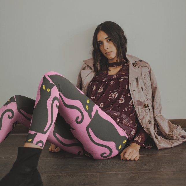 LEGGINGS PANTALLOS NEGROS DE YOGA DE GATO Y PINK (Subido por el creador)