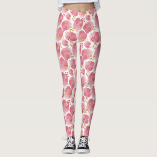 Leggings Pánticos de yoga impresos en Rubor rosados y dorad