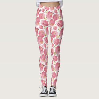Leggings Pánticos de yoga impresos en Rubor rosados y dorad