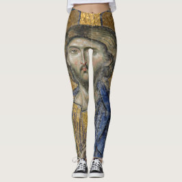 Leggings Pantocrador de Cristo Mosaico Icónico Religioso Ro