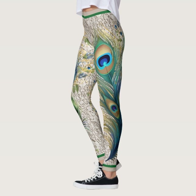 Leggings Pañuelas de encaje y pavo real boho (Izquierda)