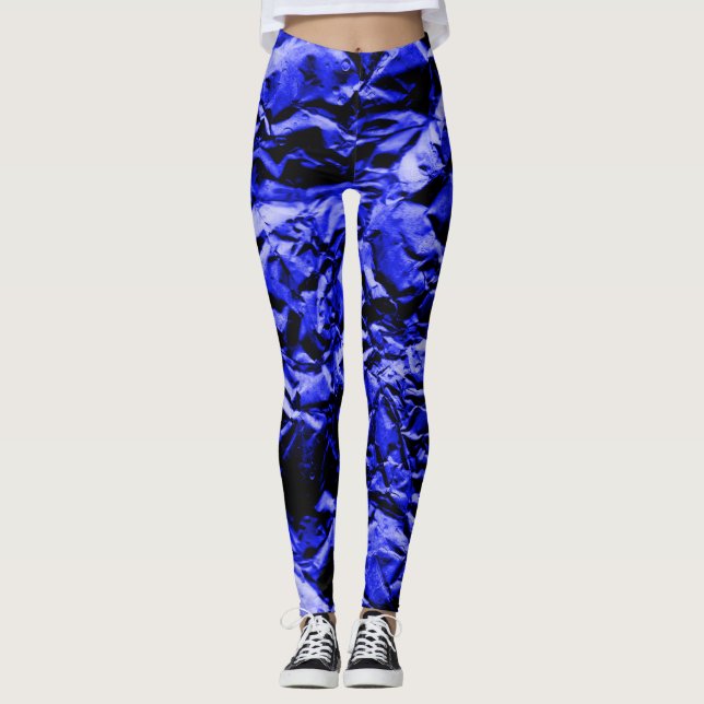 Leggings Papel de aluminio azul #2 (Anverso)