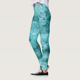 Leggings Papel de neón azul crudo