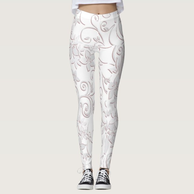 Leggings Papel de pared de flores 1 (Anverso)