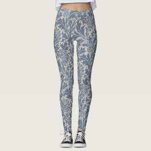 Leggings Papel pintado de cardo azul pizarra de William Mor