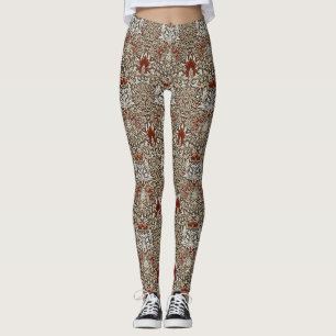 Leggings Papel pintado floral marrón terroso de William Mor