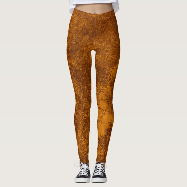 Leggings Papel rústico de oro abstracto (Anverso)