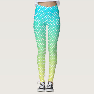 Leggings Paquetes de polka Pies Verde azulados gradientes a