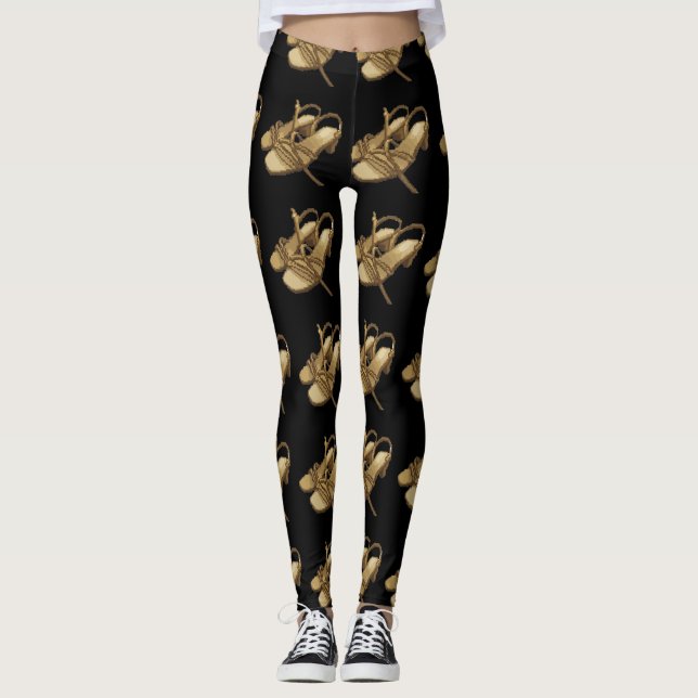 Leggings Par de tacones dorados pixelados (Anverso)