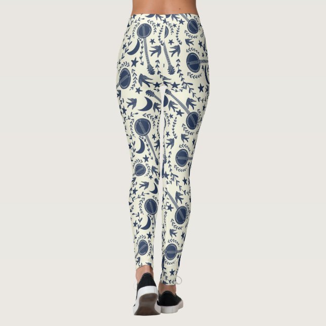Leggings Para los jugadores de banjo Patrón de arte folclór (Reverso)