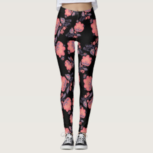 Leggings para mujeres con velo/floral