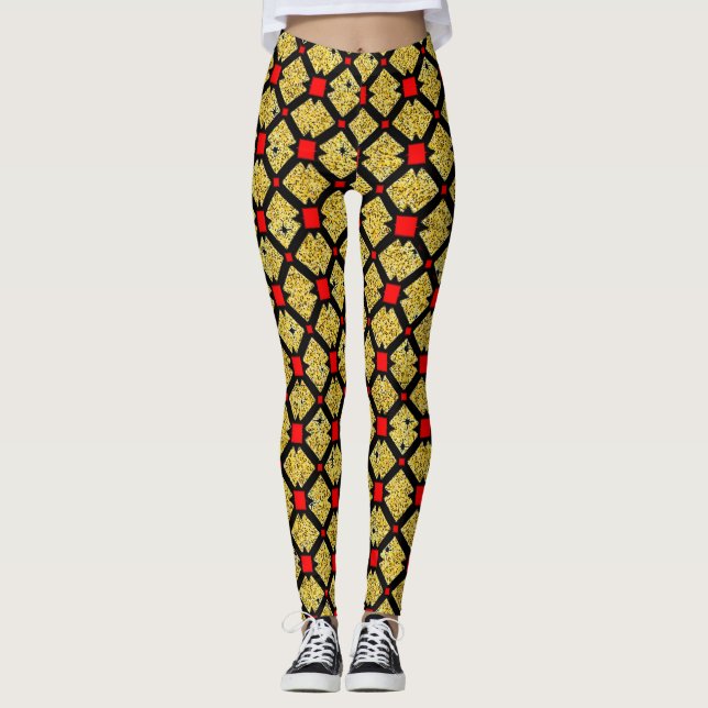 Leggings para mujeres de diseño floral multicolor (Anverso)