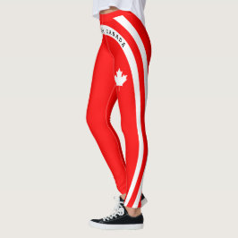 Leggings PARA SIEMPRE CANADÁ (arce blanco sobre rojo)