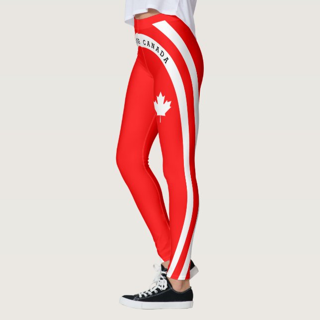 Leggings PARA SIEMPRE CANADÁ (arce blanco sobre rojo) (Izquierda)