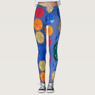 Leggings Paraguas coloridos en el naranja azul cielo rojo