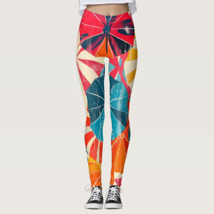 Leggings Paraguas Retro Día Lluvioso Pop Art