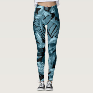 Leggings Paraíso acuarela tropical: Florecimiento de la jun