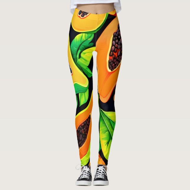 Leggings Paraíso de Papaya Tropical (Anverso)