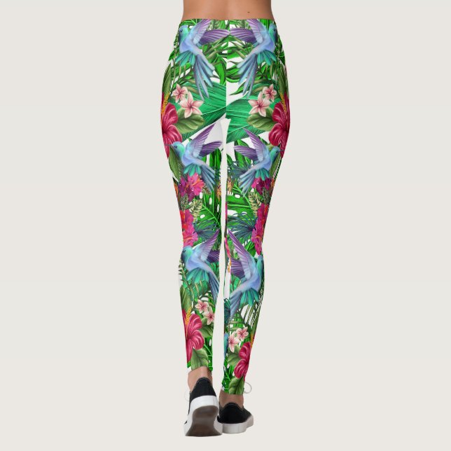 Leggings Paraíso tropical Hummingbirds CBDOilPrincesa Leg (Reverso)