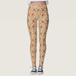 Leggings Parar y oler el amarillo del caracol de fresas