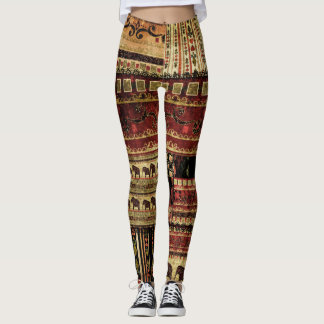 Leggings Parche africano: fondo de impresión a fondo