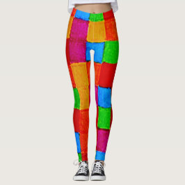 Leggings Parche arco iris Quilt arte moderno abstracto